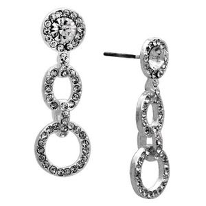 NWT! Target Women's Silver-Tone Crystal Drop Earrings